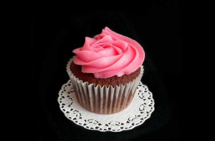 Cupcake de chocolate y frambuesa