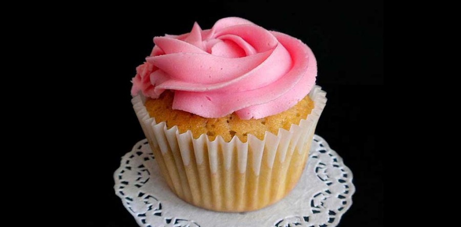 Cupcake de vainilla y frambuesa