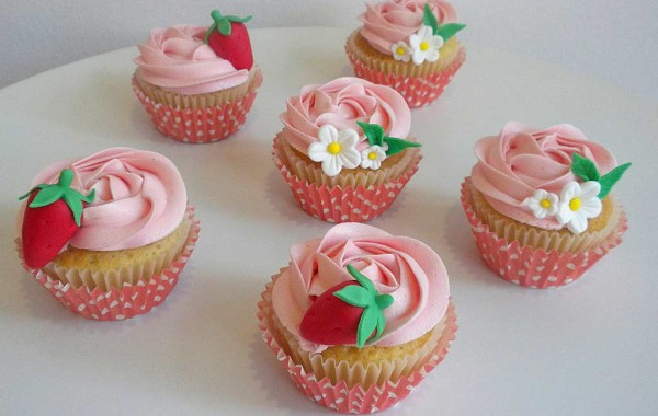 Cupcakes  Tarta de fresa