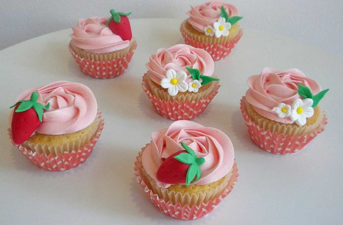 Cupcakes  Tarta de fresa