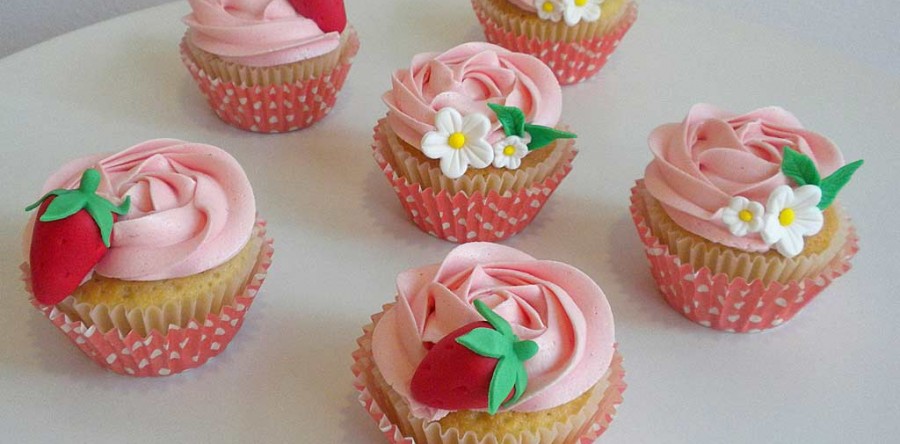 Cupcakes  Tarta de fresa
