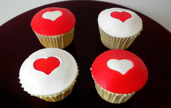 Cupcakes personalizados de corazones