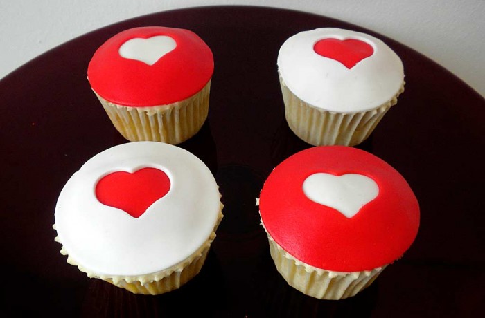 Cupcakes personalizados de corazones