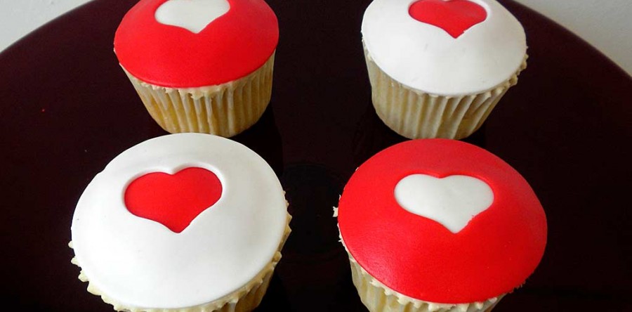 Cupcakes personalizados de corazones