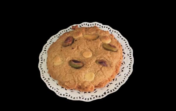 Cookie de pistacho con chocolate blanco