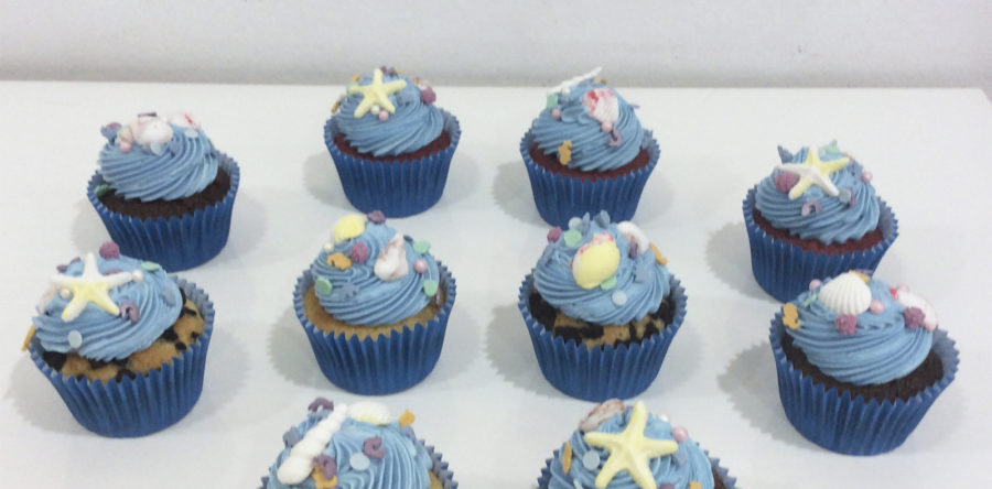 Cupcakes fondo del mar