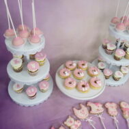 Mesa dulce baby shower rosa